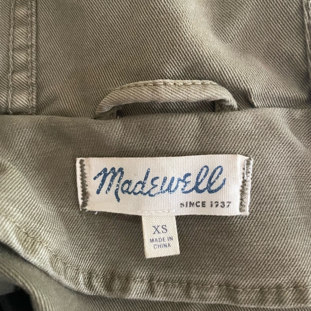 Madewell Brimwell Washed Army Green Hooded Parka Jacket - Picture 6 of 9